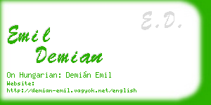emil demian business card